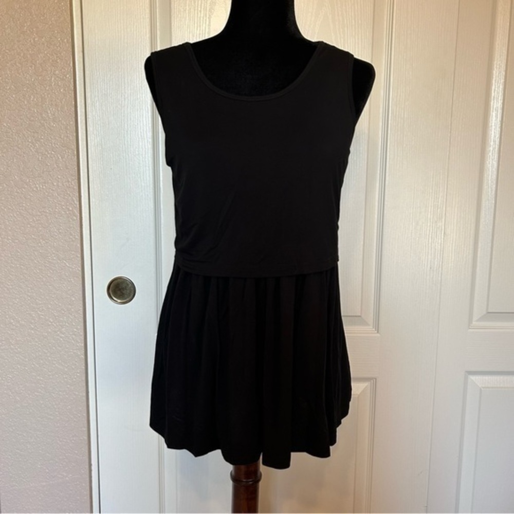 NWT Bearsland Black Maternity Nursing Tank Top Blouse Size Medium - Picture 2 of 6